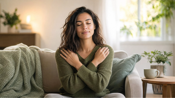 Woman finding peace through stress, depression and anxiety therapy at Lifeshots Healthcare Mumbai